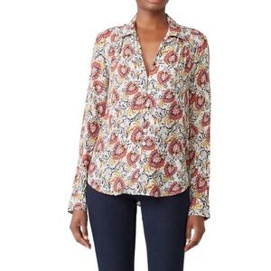 Fifteen Twenty S Floral Button Down Blouse Top